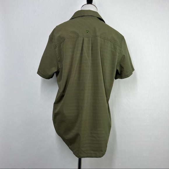 Prana Green Women’s Button Down Short Sleeve Polo Shirt Size Small - Picture 4 of 6